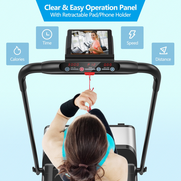 Ultra-thin Electric Folding Motorized Treadmill with LCD Monitor Low NoiseCostway Gallery View 10 of 10