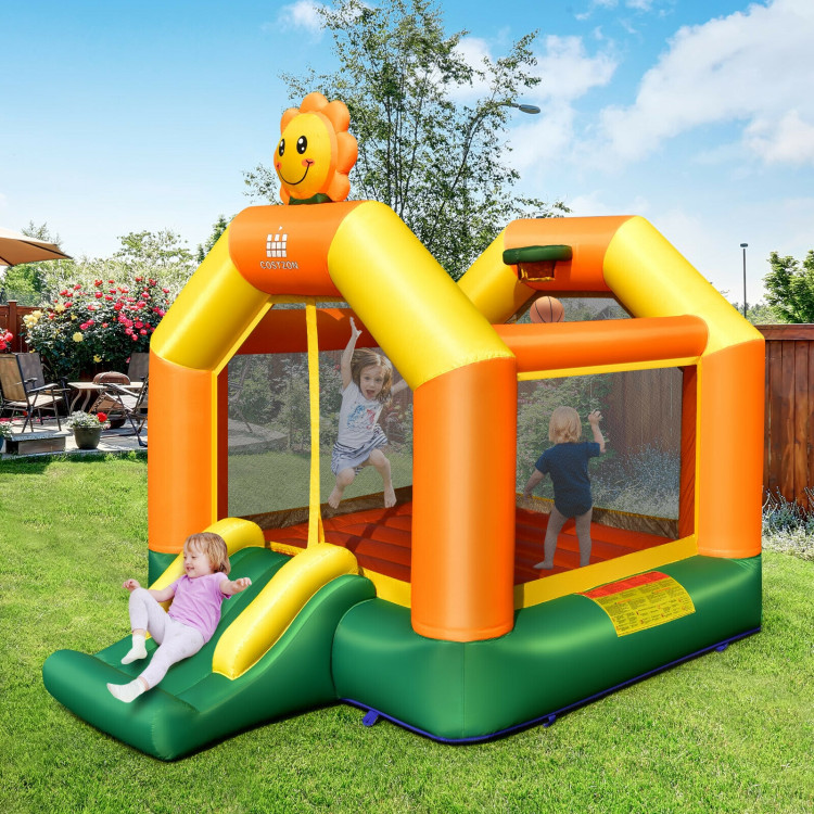 Kids Inflatable Bounce Jumping Castle House with Slide without BlowerCostway Gallery View 2 of 10