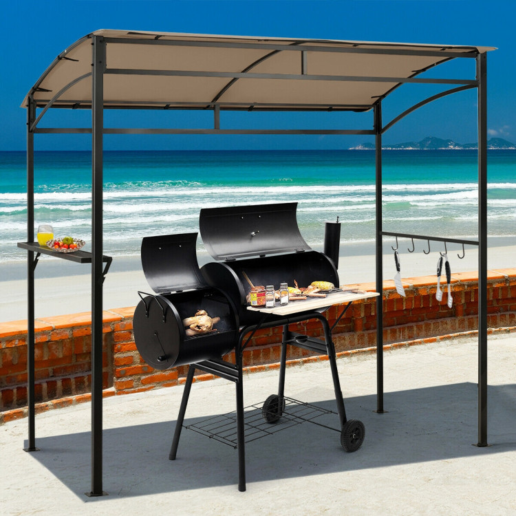 7 x 4.5 Feet Grill Gazebo Outdoor Patio Garden BBQ Canopy Shelter-BrownCostway Gallery View 1 of 10