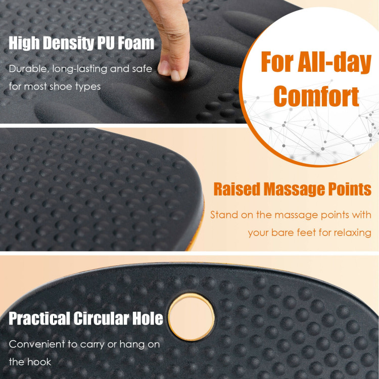 Portable Anti-Fatigue Balance Board with Raised Massage Points for Office-BlackCostway Gallery View 10 of 10