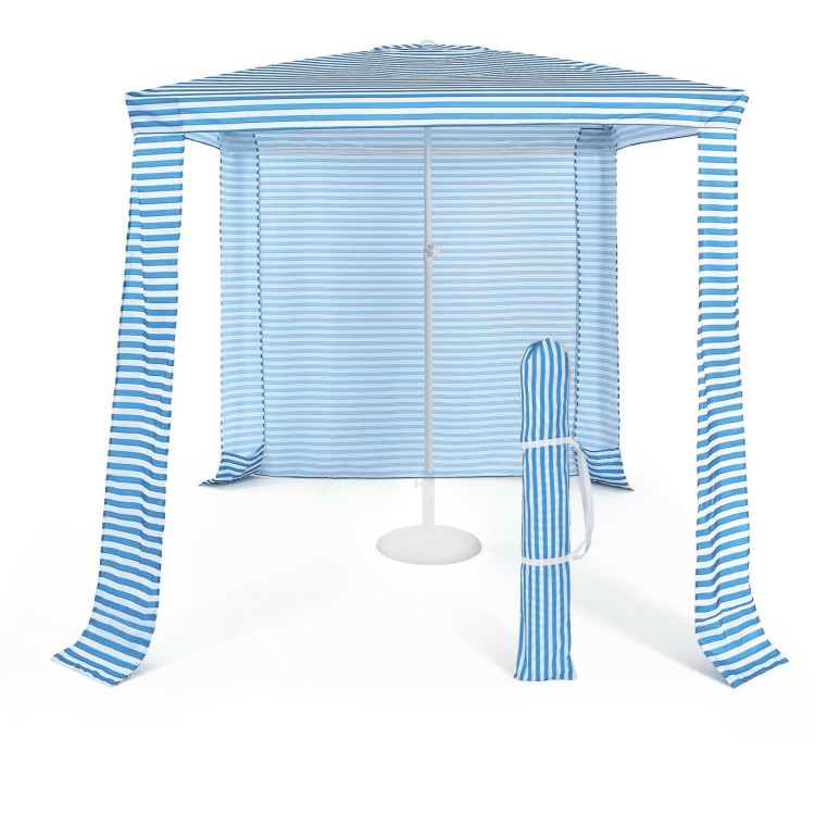 6.6 x 6.6 Feet Foldable and Easy-Setup Beach Canopy With Carry Bag-BlueCostway Gallery View 4 of 10