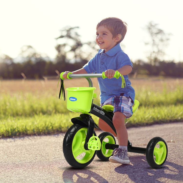 Kids Tricycle Rider with Adjustable Seat-GreenCostway Gallery View 2 of 11