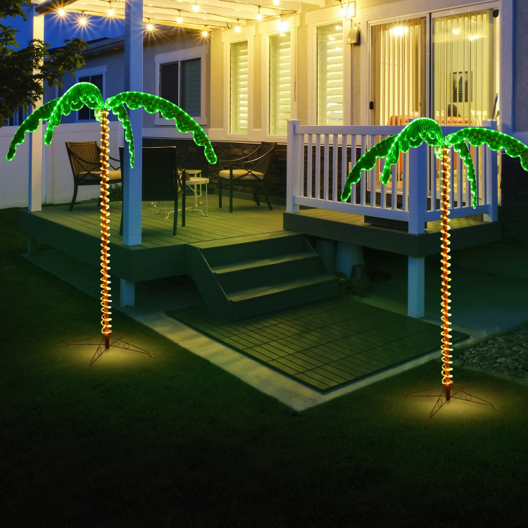 7 Feet LED Pre-lit Palm Tree Decor with Light RopeCostway Gallery View 6 of 12
