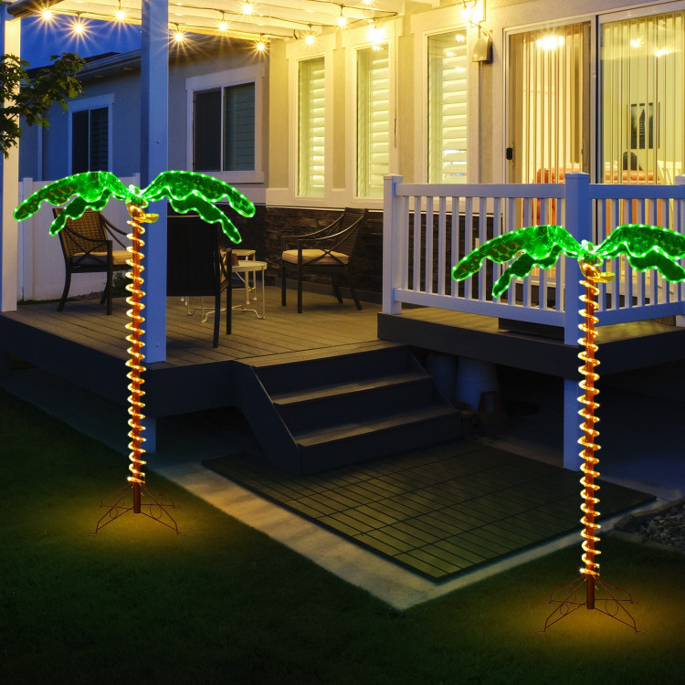 5 Feet LED Pre-lit Palm Tree Decor with Light RopeCostway Gallery View 2 of 12