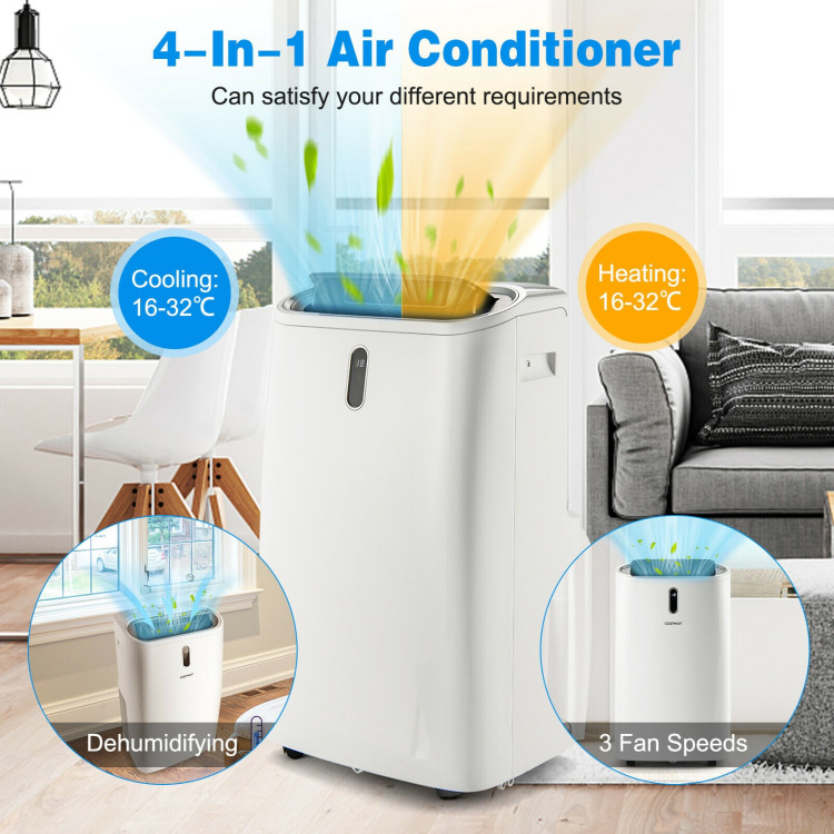 12000 BTU Portable 4-in-1 Air Conditioner with Smart Control-WhiteCostway Gallery View 7 of 12