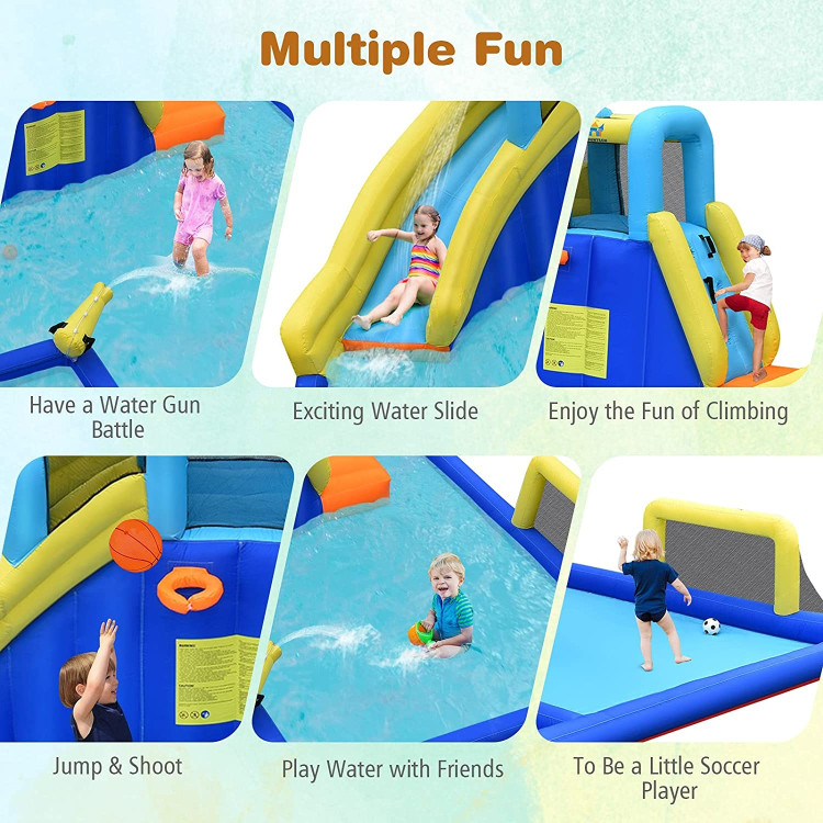 6-in-1 Inflatable Water Slides with Blower for KidsCostway Gallery View 6 of 9
