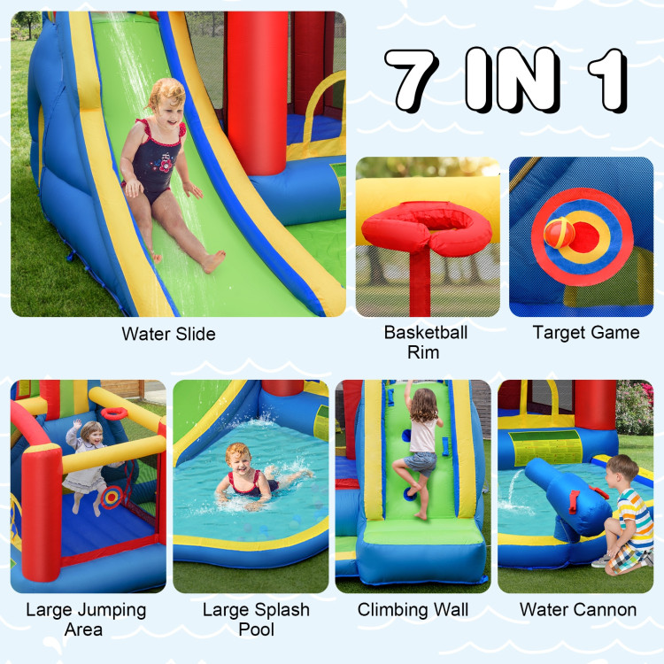 Inflatable Kid Bounce House Slide Climbing Splash Park Pool Jumping Castle Without BlowerCostway Gallery View 5 of 8
