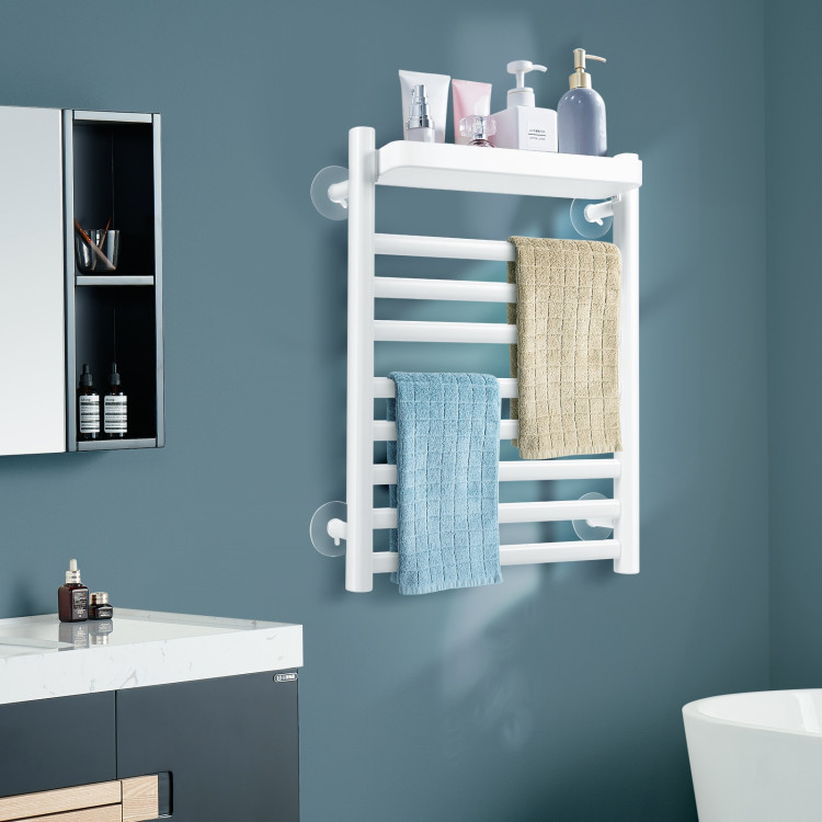 110W Electric Heated Towel Rack with Top Tray for Bathroom and KitchenCostway Gallery View 1 of 11