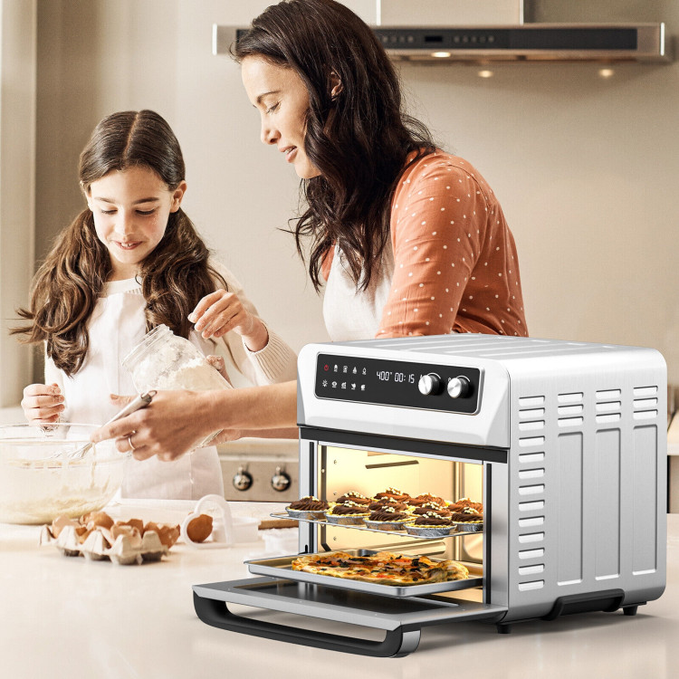 8-in-1  Convection Air Fryer Toaster Oven with 5 Accessories and Recipe-SilverCostway Gallery View 2 of 12