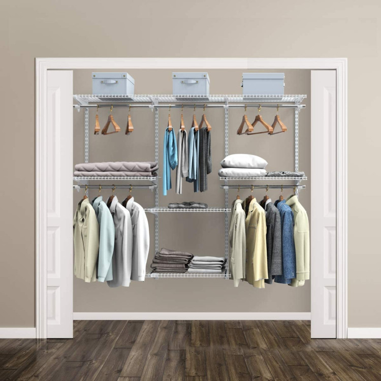 Adjustable Wall Mounted Closet Rack System with ShelfCostway Gallery View 7 of 11