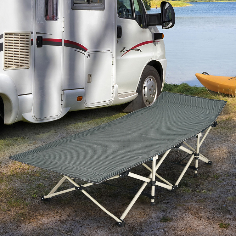 28.5 Inch Extra Wide Sleeping Cot for Adults with Carry Bag-GrayCostway Gallery View 2 of 11