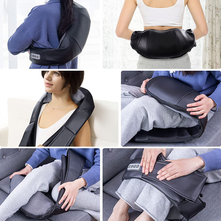 Electric Back and Neck Kneading Shoulder Massager with Heat StrapsCostway Gallery View 7 of 10