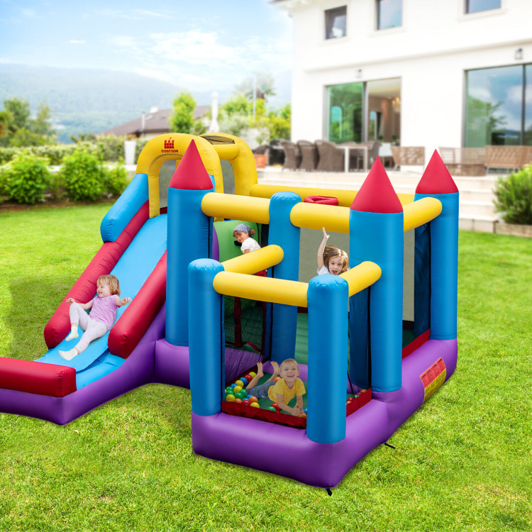 5-in-1 Inflatable Bounce Castle without BlowerCostway Gallery View 2 of 10