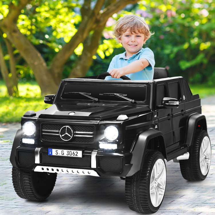 12V Licensed Mercedes-Benz Kids Ride On Car-BlackCostway Gallery View 6 of 12
