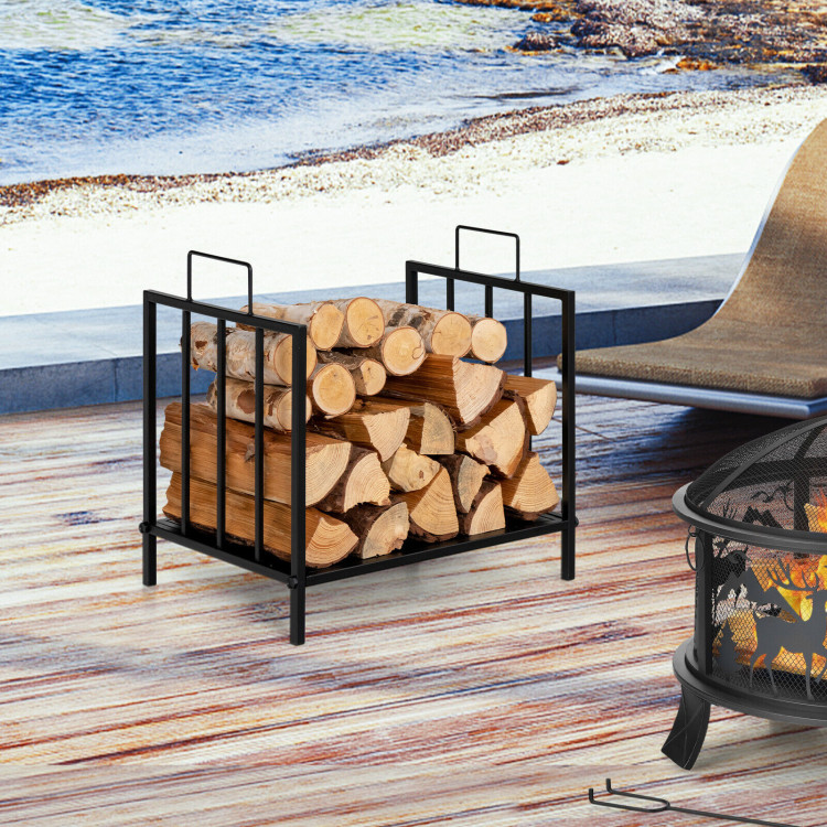 Decorative Steel Firewood Log Holder with HandleCostway Gallery View 2 of 10