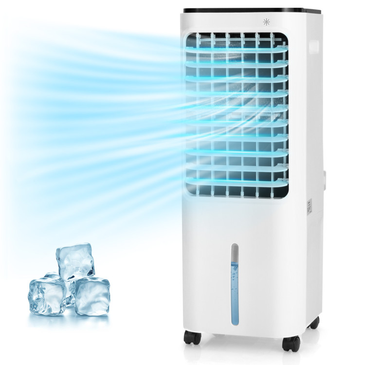4-in-1 Evaporative Air Cooler with 12L Water Tank and 4 Ice Boxes-WhiteCostway Gallery View 3 of 11