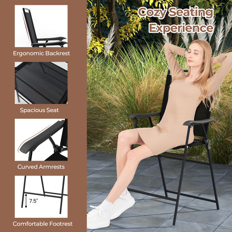 3 Pieces Outdoor Bar Stool Set with DPC Tabletop and Umbrella Hole for Poolside - Gallery View 9 of 10