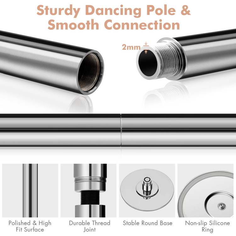 45mm Portable and Adjustable Professional Spinning Dance Stripper PoleCostway Gallery View 8 of 9
