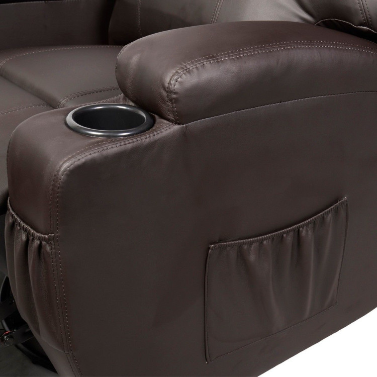 Ergonomic Heated Massage Recliner Sofa Chair Deluxe Lounge Executive w/ Control-brownCostway Gallery View 4 of 6