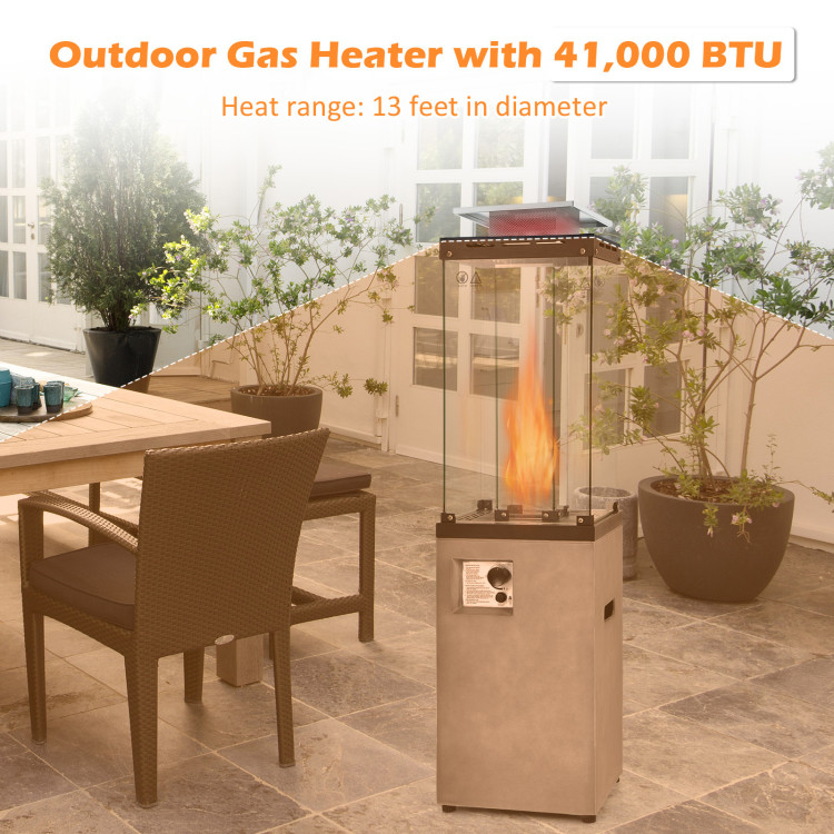 41,000 BTU Propane Patio Heater with Metal Hood - Costway