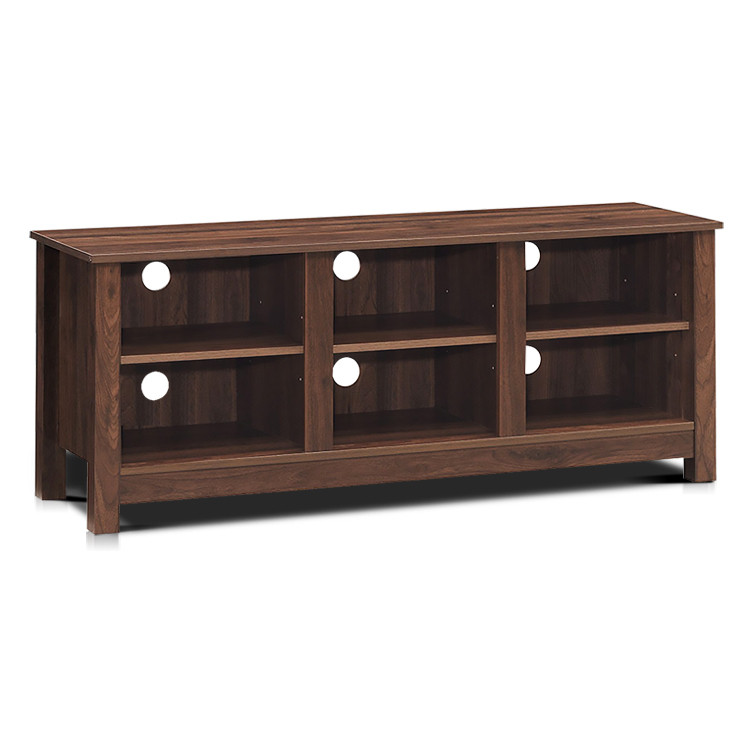 60 Inch  Entertainment TV Stand Cabinet-BrownCostway Gallery View 1 of 13