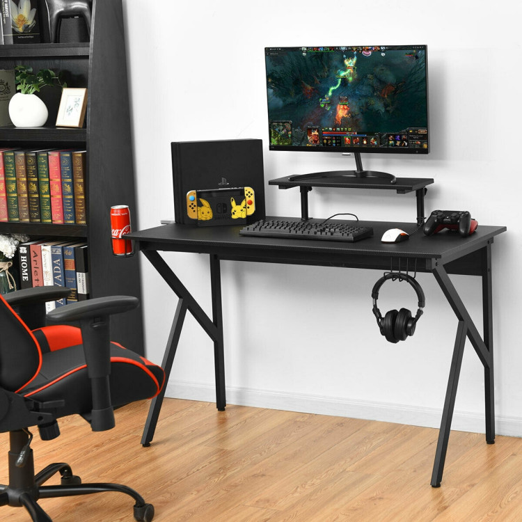 Gaming Desk Computer Desk with Cup Holder and Headphone HookCostway Gallery View 2 of 13