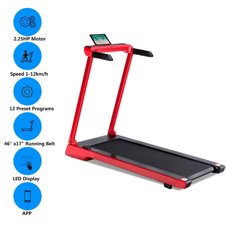 2.25 HP Folding Electric Treadmill with LED DisplayCostway Gallery View 17 of 21