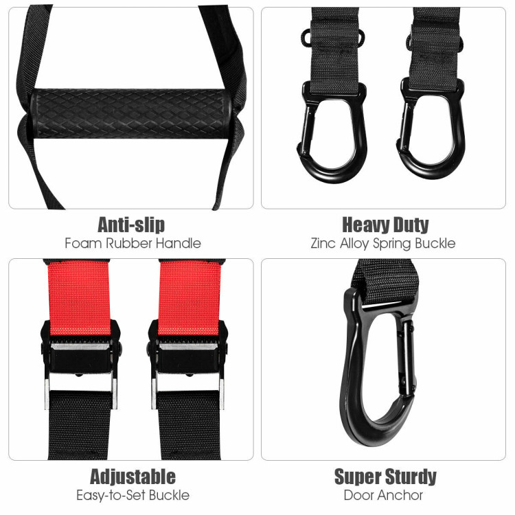 Bodyweight Fitness Resistance Straps Trainer with Adjustable Length Costway Gallery View 4 of 5