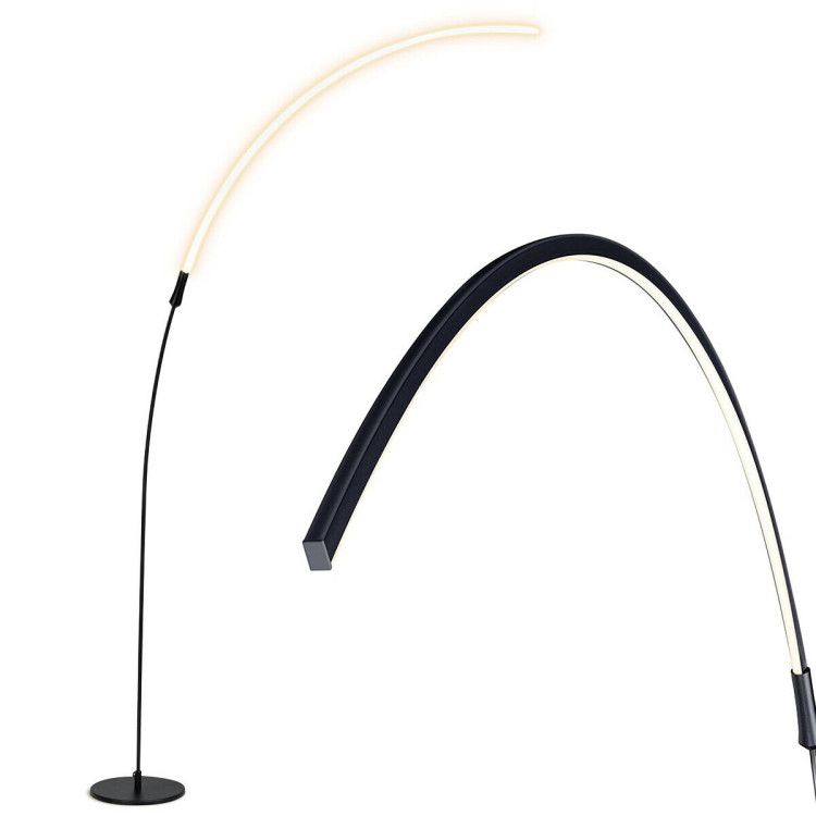 LED Arc Floor Lamp with 3 Brightness Levels-BlackCostway Gallery View 3 of 11