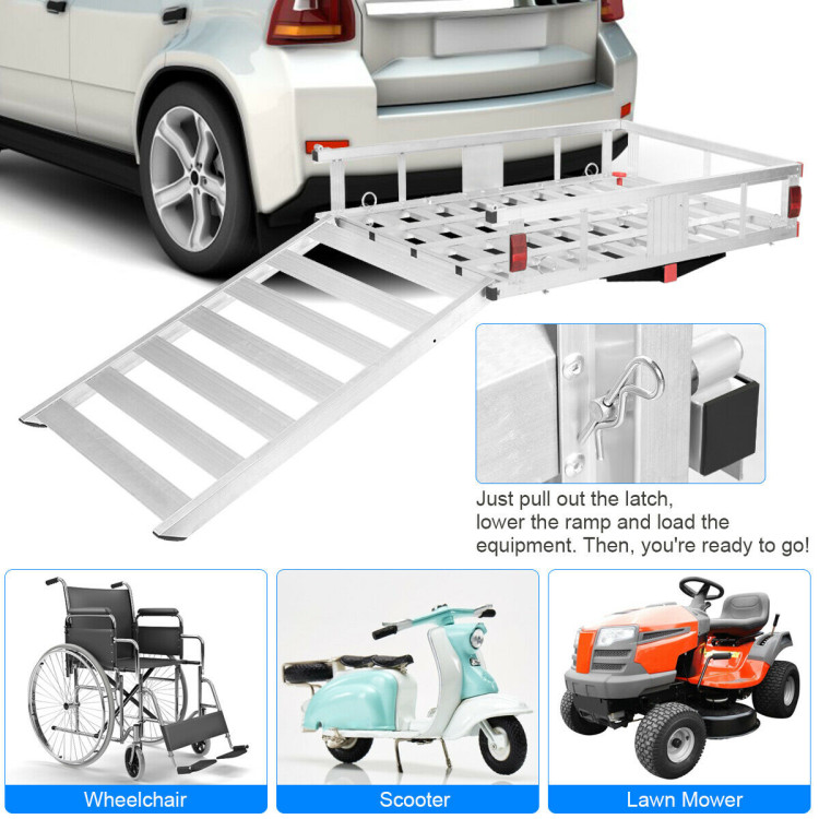 50" x 29.5" Hitch-Mounted Mobility Cargo Carrier Costway Gallery View 2 of 8