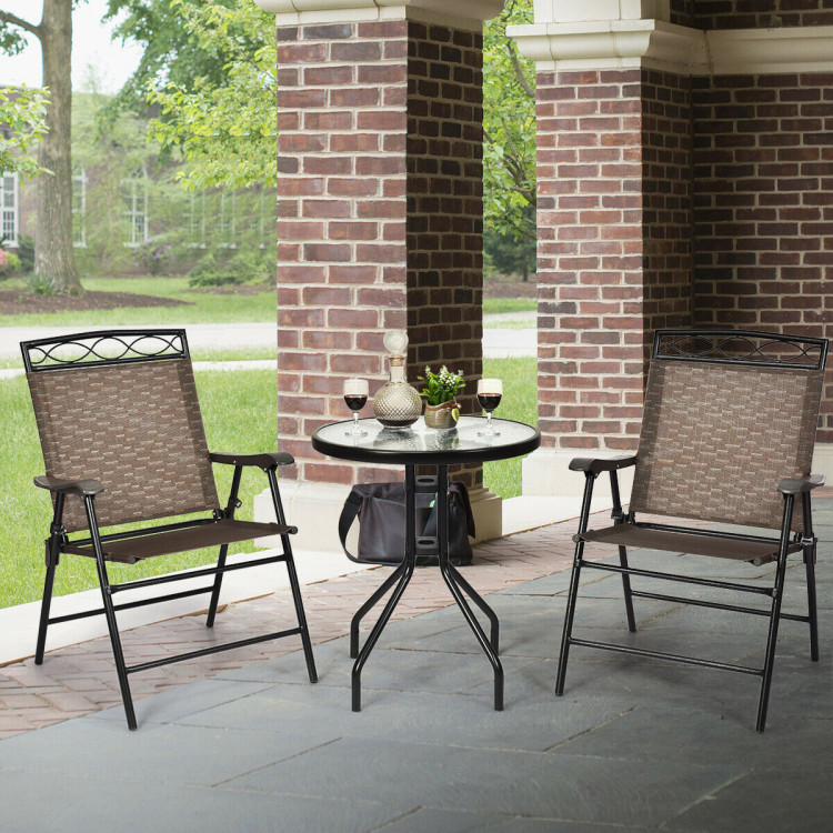 Patio Dining Set with Patio Folding Chairs and TableCostway Gallery View 1 of 12