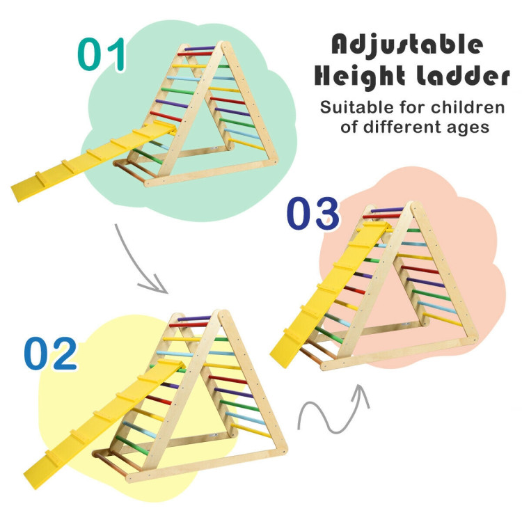 Foldable Wooden Climbing Triangle Indoor Home Climber LadderCostway Gallery View 5 of 9