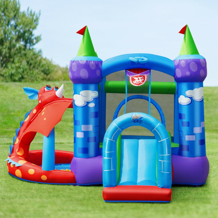 Kids Inflatable Bounce House Dragon Jumping Slide Bouncer CastleCostway Gallery View 7 of 11