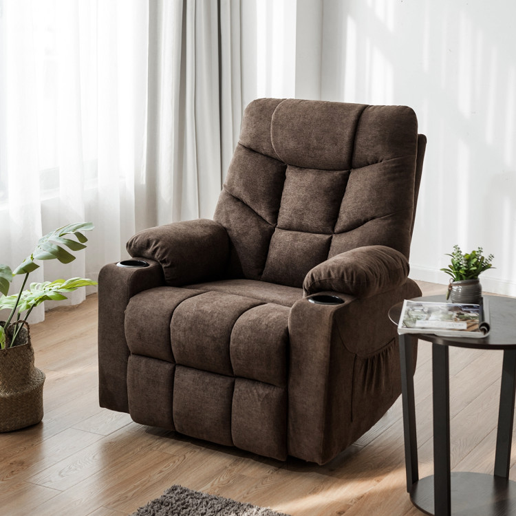Electric Power Lift Recliner Massage Sofa-BrownCostway Gallery View 2 of 10