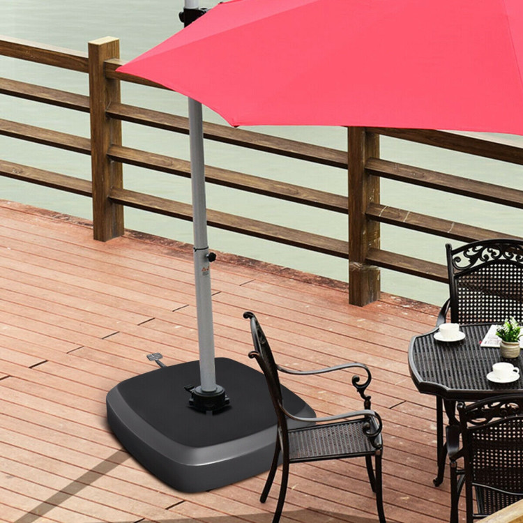 Patio Cantilever Offset Umbrella Base with Wheels for Garden Poolside DeckCostway Gallery View 7 of 12