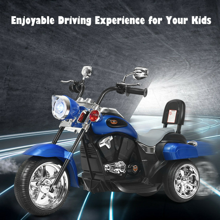 6V 3 Wheel Kids Motorcycle-BlueCostway Gallery View 3 of 10