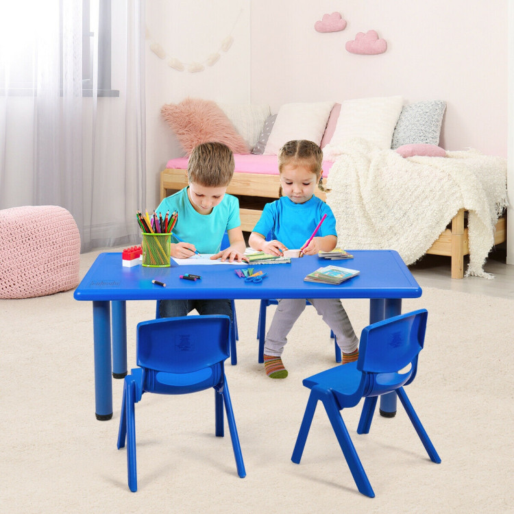 4-pack Kids Plastic Stackable Classroom Chairs-Blue - Gallery View 5 of 12