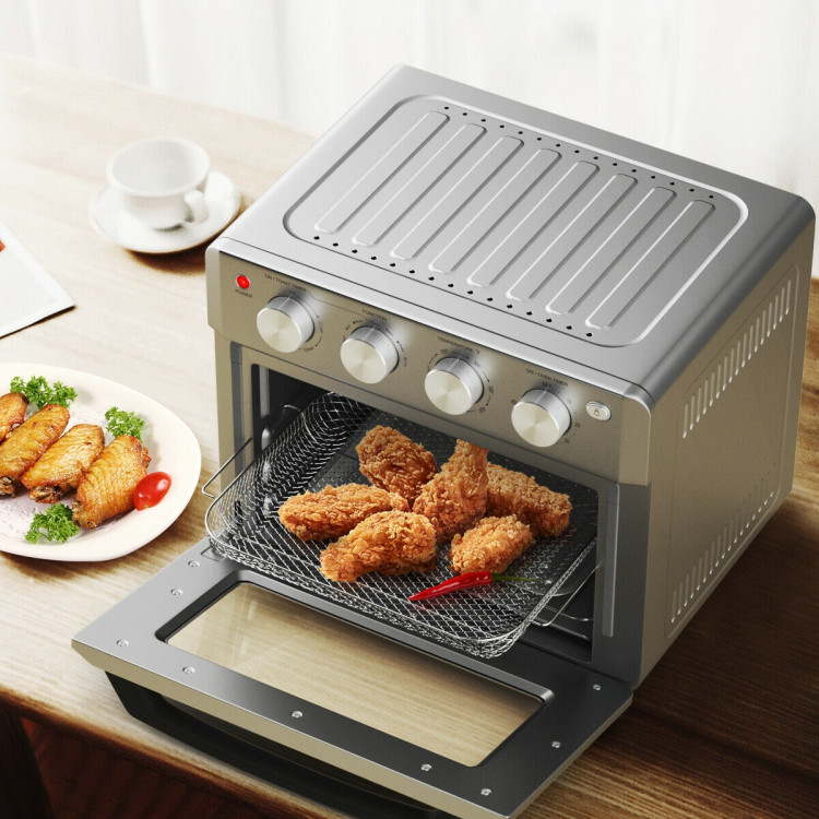 19 Qt Dehydrate Convection Air Fryer Toaster Oven with 5 AccessoriesCostway Gallery View 6 of 12
