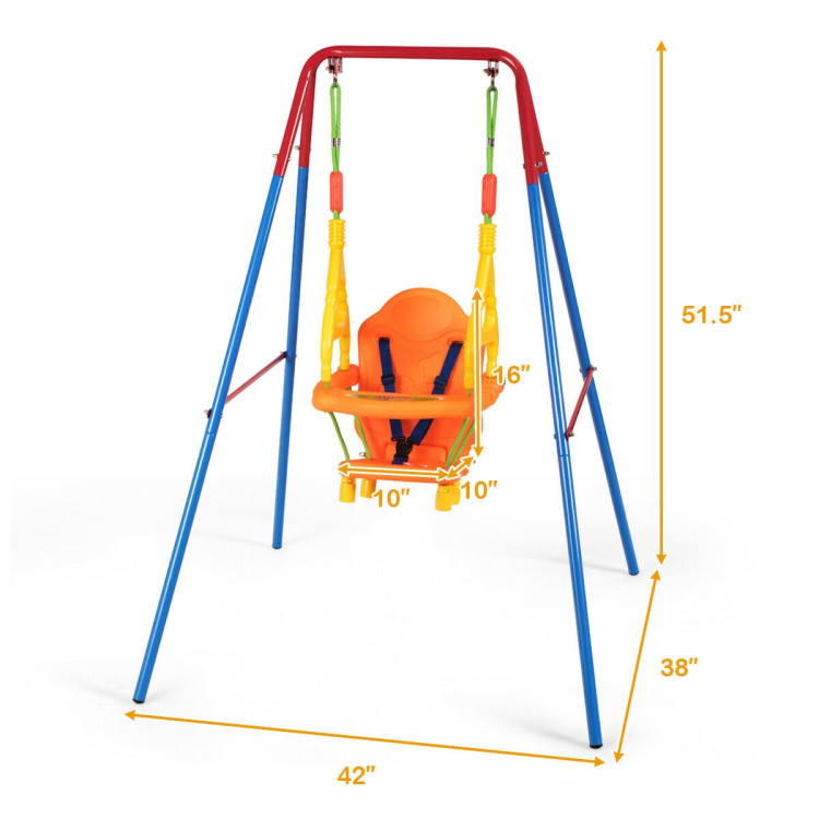 Toddler Swing Set High Back Seat with Swing SetCostway Gallery View 4 of 14