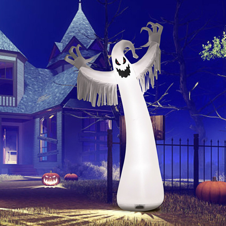 12 Feet Halloween Inflatable Spooky Ghost with Blower and LED LightsCostway Gallery View 7 of 12