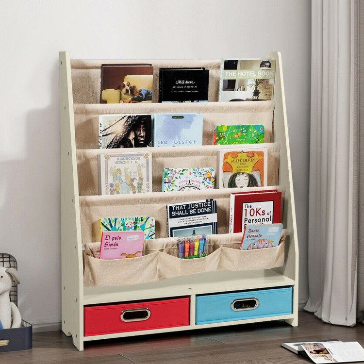 Kids Book and Toys Organizer Shelves-BeigeCostway Gallery View 2 of 11