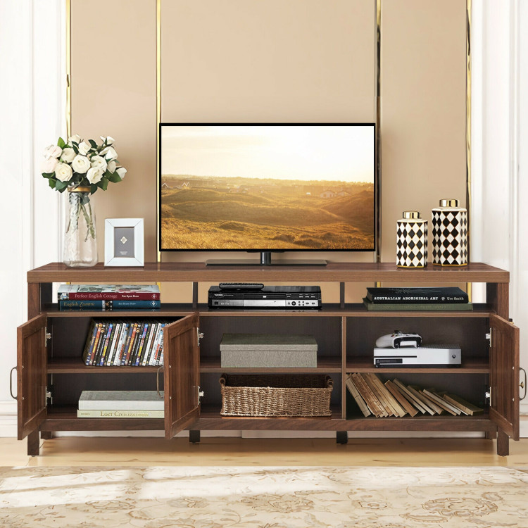Universal TV Stand Entertainment Media Center for TV's up to 65 Inch-WalnutCostway Gallery View 3 of 12