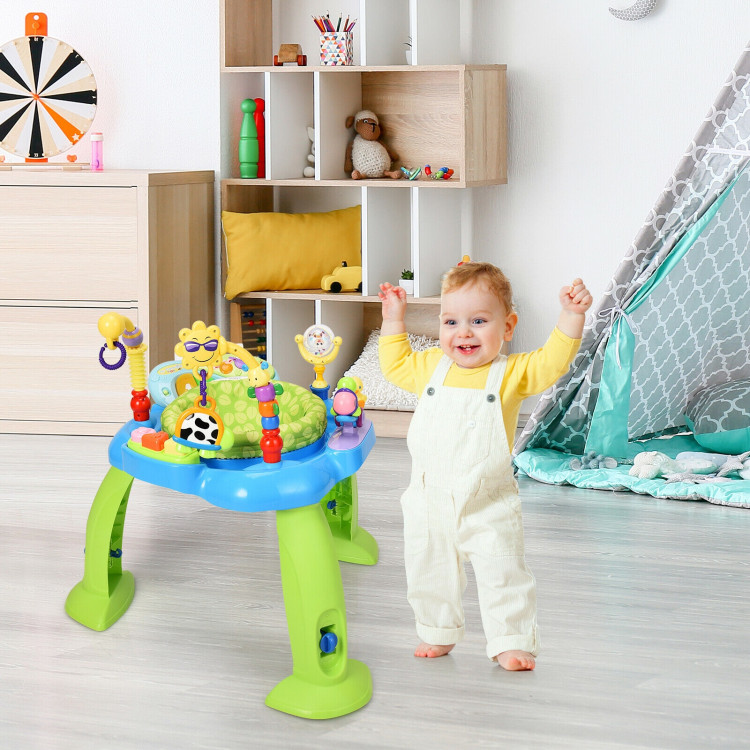 2-in-1 Baby Jumperoo Adjustable Sit-to-stand Activity Center-GreenCostway Gallery View 8 of 10