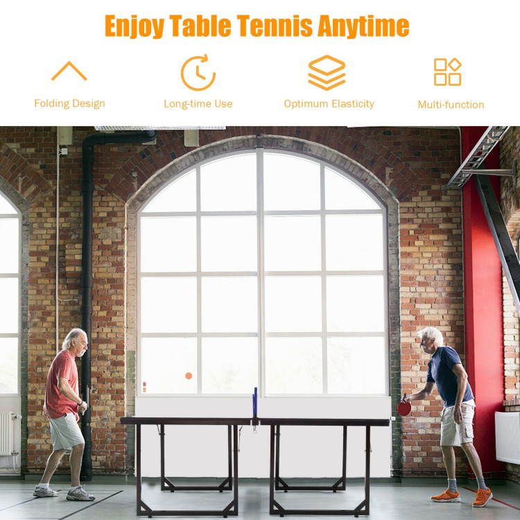 Multi-Use Foldable Midsize Removable Compact Ping-pong Table Costway Gallery View 7 of 12