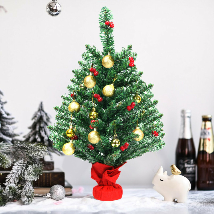2 Feet Artificial Battery Operated Christmas Tree with LED LightsCostway Gallery View 6 of 10