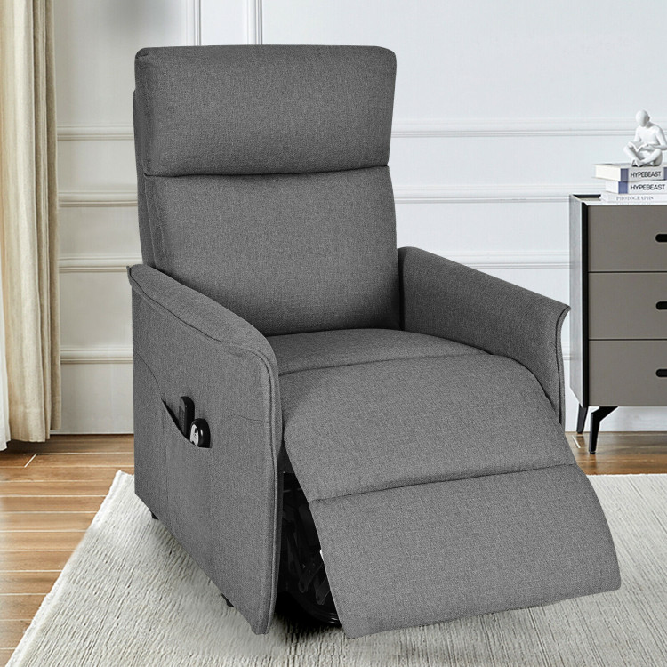 Power Lift Massage Recliner Chair for Elderly with Heavy Padded Cushion-GrayCostway Gallery View 7 of 12