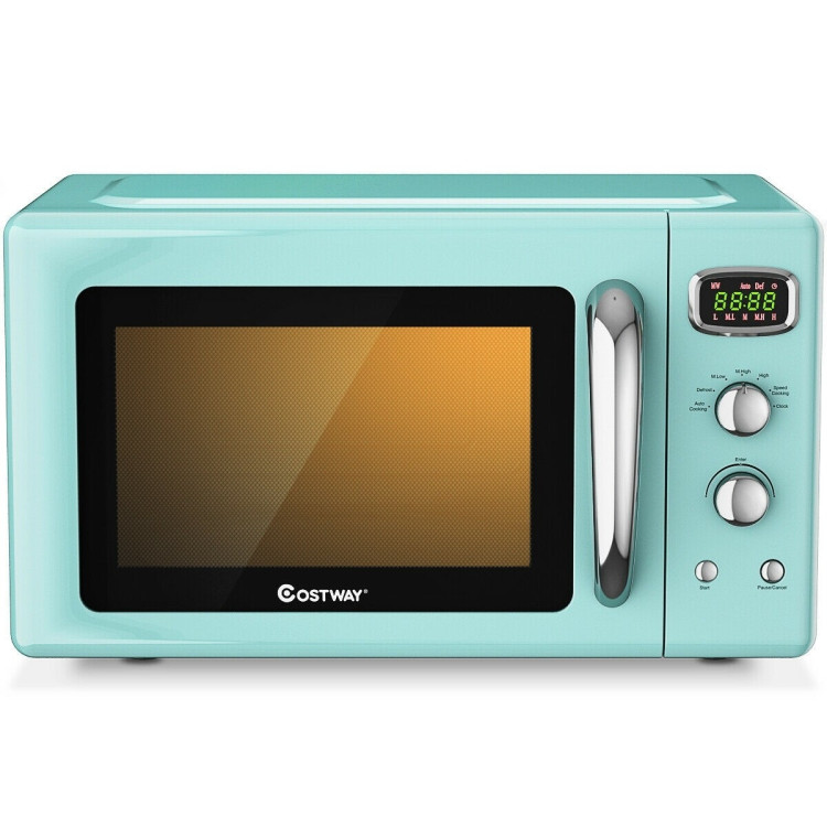 0.9 Cu.ft Retro Countertop Compact Microwave Oven-GreenCostway Gallery View 3 of 10