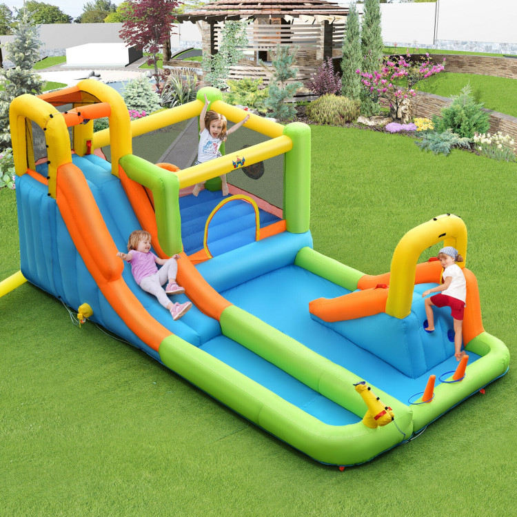 Inflatable Water Slide Park Bounce House Without BlowerCostway Gallery View 6 of 12