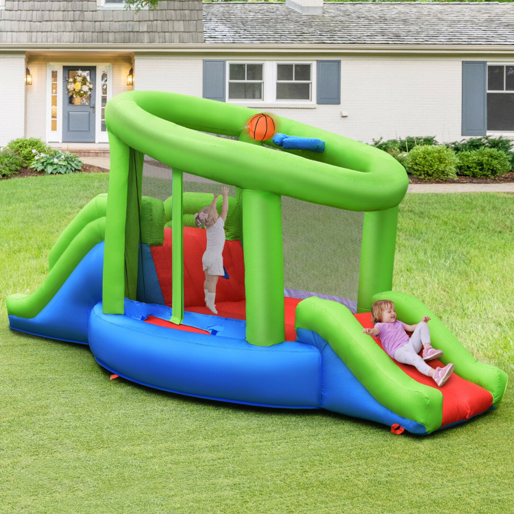 Inflatable Dual Slide Basketball Game Bounce House Without BlowerCostway Gallery View 1 of 12