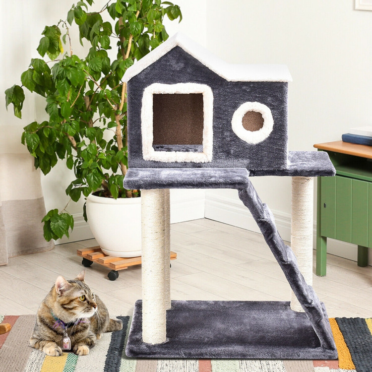 36 Inch Tower Condo Scratching Posts Ladder Cat TreeCostway Gallery View 2 of 11